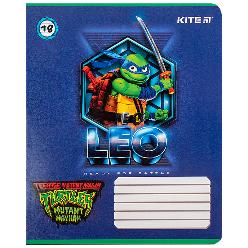 Зошит шкільний Kite Ninja Turtles NT24-237, 18 аркушів, лінія