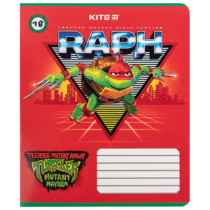 Зошит шкільний Kite Ninja Turtles NT24-237, 18 аркушів, лінія