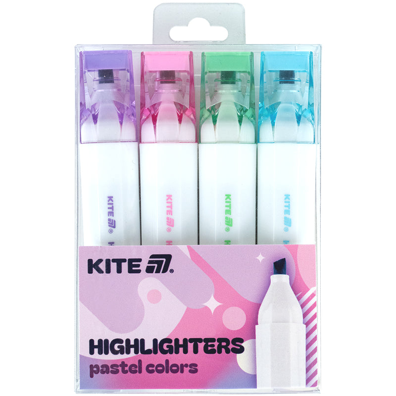 Маркер Highlighter Kite Creative Pastel Colors K24-1145-4, набір з 4-х кольорів