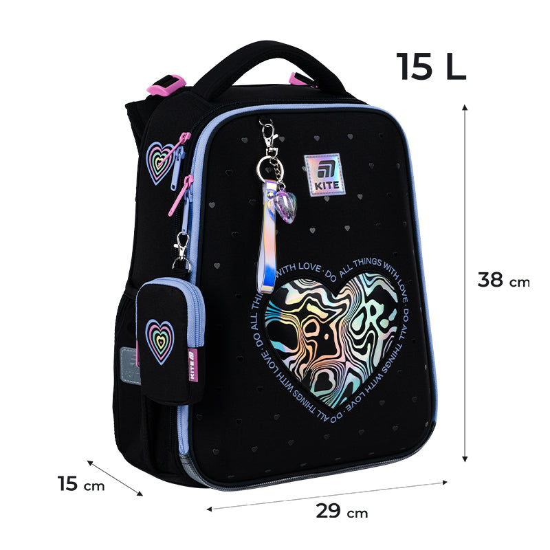 Рюкзак школьный каркасный Love is K25-531M-2