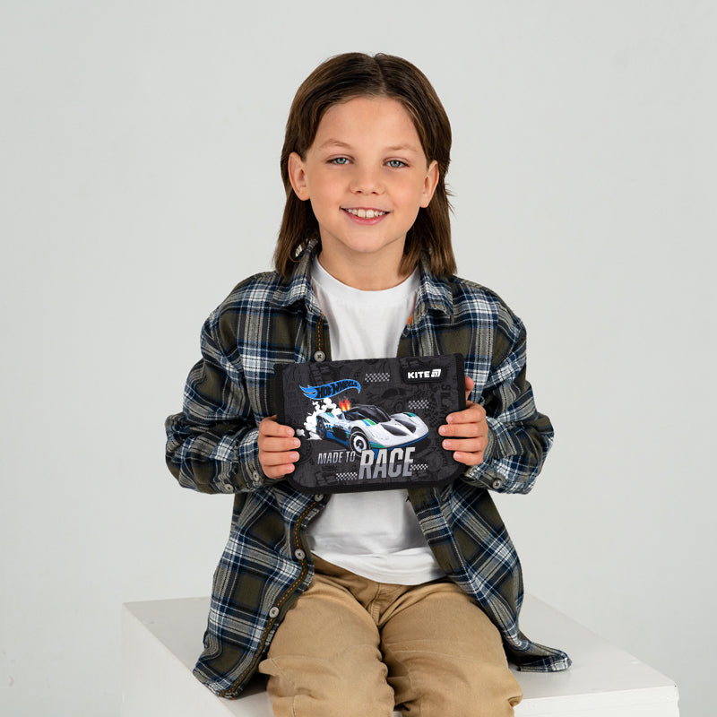 Пенал без наполнения Kite Hot Wheels HW25-621, 1 отделение, 1 отворот