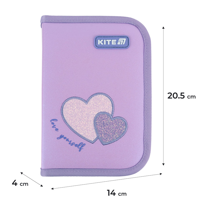 Пенал без наполнения Kite Sweetheart K25-621-1, 1 отделение, 1 отворот