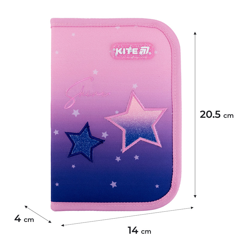Пенал без наполнения Kite Sparkling K25-622-1, 1 отделение, 2 отворот
