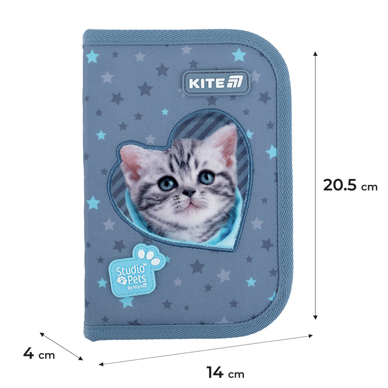Пенал с наполнением Kite Studio Pets SP25-622H-3, 1 отделение, 2 отвоврота