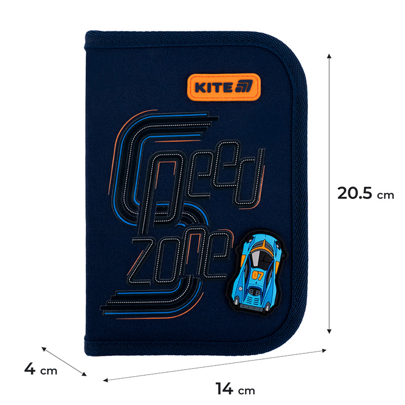 Пенал с наполнением Kite Speed Zone K25-622H-4, 1 отделение, 2 отвоврота