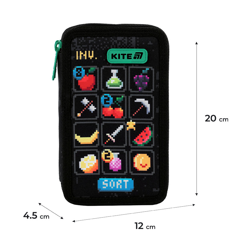 Пенал без наполнения Kite Pixel Game K25-623-2, 2 отделения
