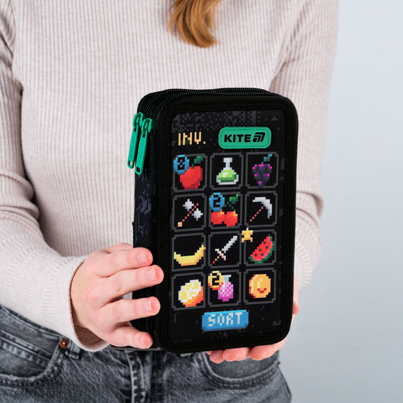Пенал без наполнения Kite Pixel Game K25-623-2, 2 отделения