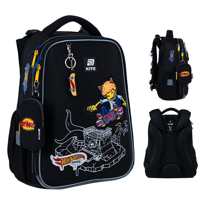 Школьный набор Kite Education Hot Wheels Skate SET_HW25-531M (рюкзак, пенал, сумка)