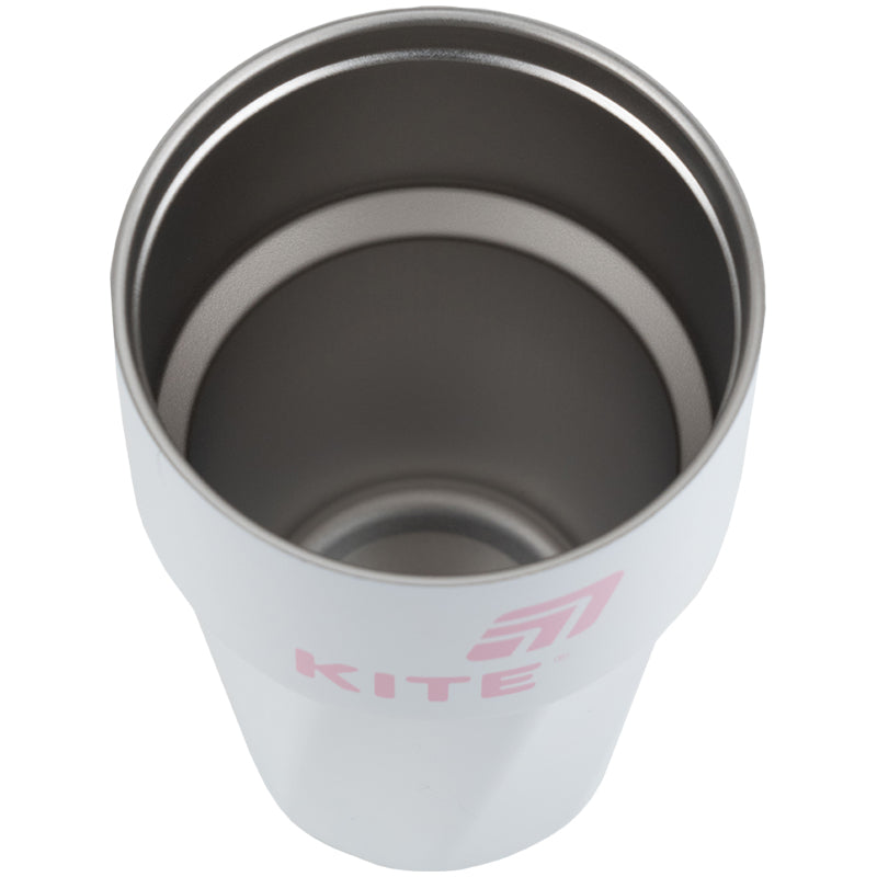 Термокружка Kite K25-1220-3, 450 мл, бело-розовая