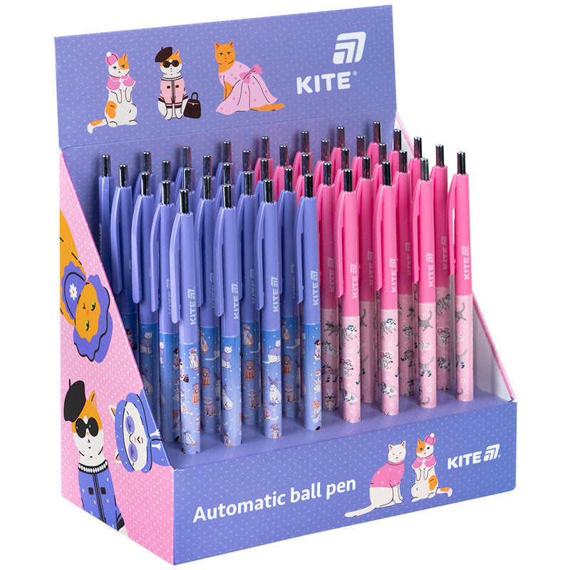 Ручка кулькова автоматична Kite Fashion Cat K25-361-1, синя