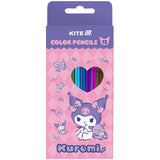 Олівці кольорові тригранні Kite Kuromi HK25-053, 12 кольорів Олівці кольорові тригранні Kite Kuromi HK25-053, 12 кольорів