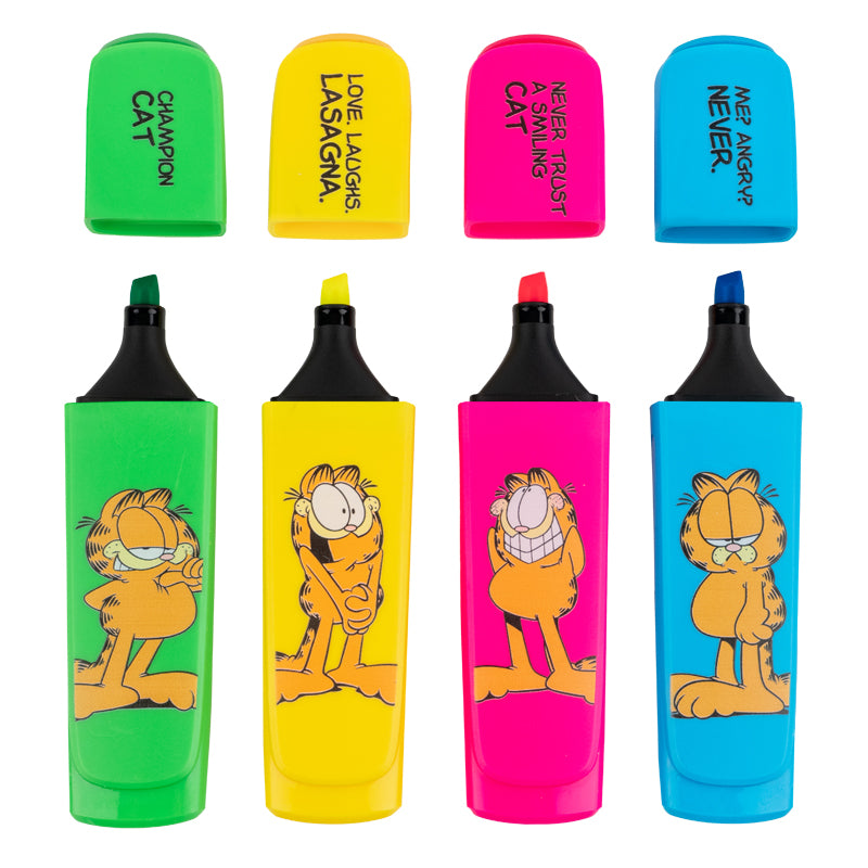 Маркер Highlighter Kite Garfield GF25-444, набір з 4-х кольорів