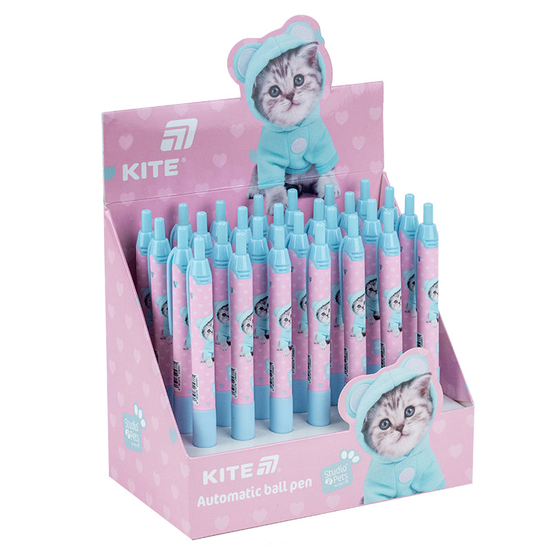 Ручка кулькова автоматична Kite Studio Pets SP25-039, синя