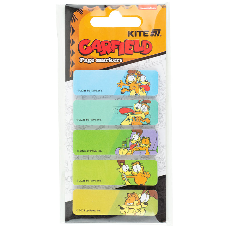 Закладка бумажная с рисунком Kite Garfield GF25-480, 100 шт, 5х15х50 мм, прямоугольная