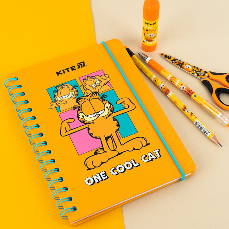 Блокнот на спіралі Kite Garfield GF25-190, A5, 80 аркушів, клітинка