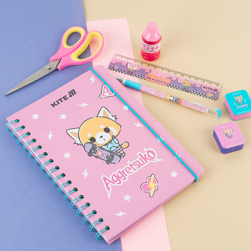 Блокнот на спіралі Kite Aggretsuko AR25-190, A5, 80 аркушів, клітинка