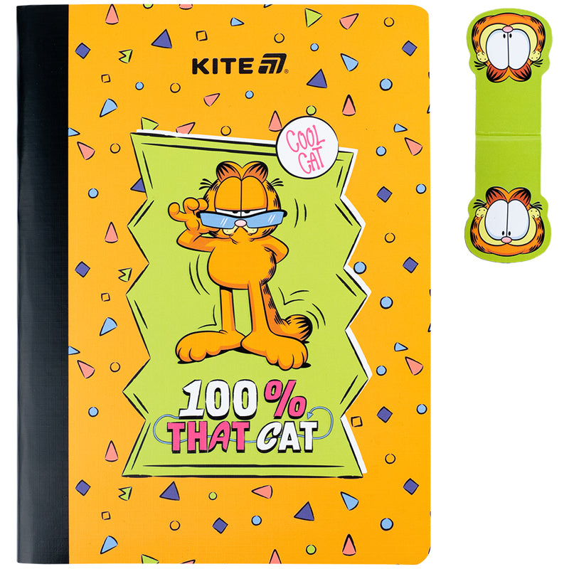 Блокнот з магнітною закладкою Kite Garfield GF25-192, А5, 60 аркушів, клітинка