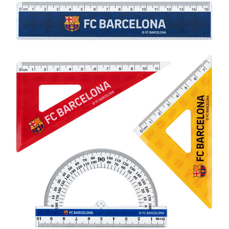 Набор: линейка 15 см, 2 угольника, транспортир Kite FC Barcelona BC25-282