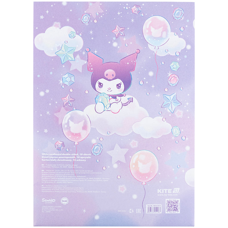 Картон білий Kite Kuromi HK24-254-2, А4, 10 аркушів, папка