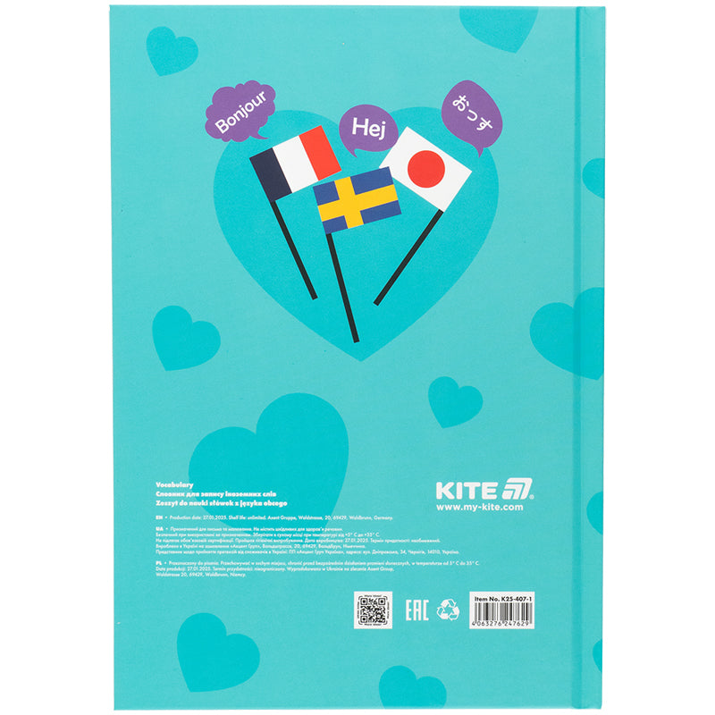 Словарь для записи иностранных слов Kite Girl K25-407-1, 60 листов