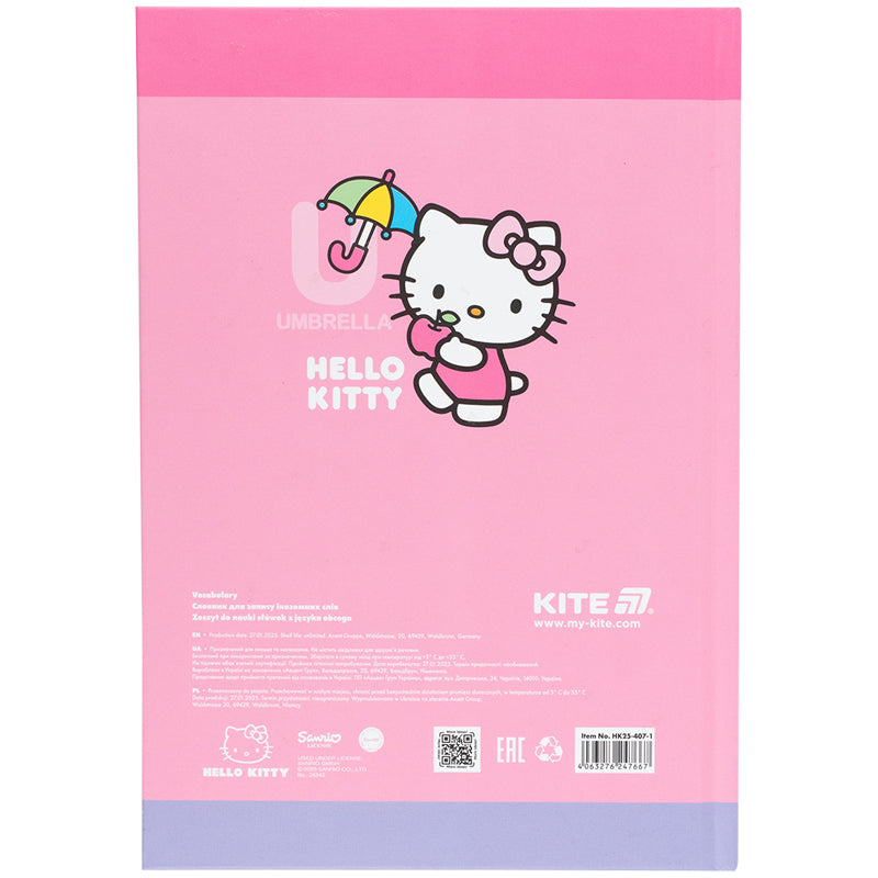 Словник для запису іноземних слів Kite Hello Kitty HK25-407-1, 60 аркушів