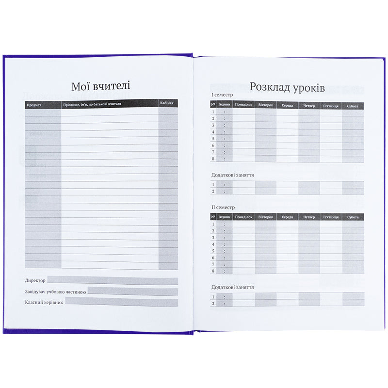 Дневник школьный Kite K25-262-15, твердая обложка, синий