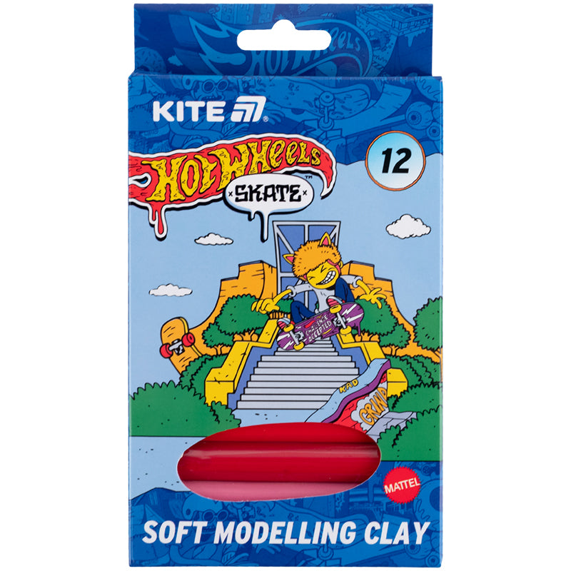 Пластилін восковий Kite Hot Wheels HW25-086-2 12 кольорів, 200 г