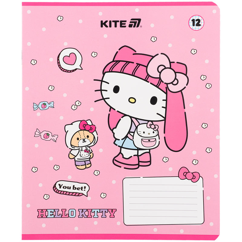 Зошит шкільний Kite Hello Kitty HK25-232-1, 12 аркушів, клітинка