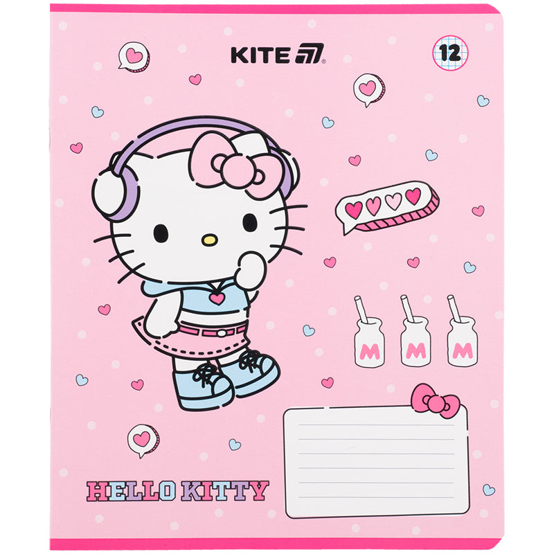 Зошит шкільний Kite Hello Kitty HK25-232-1, 12 аркушів, клітинка
