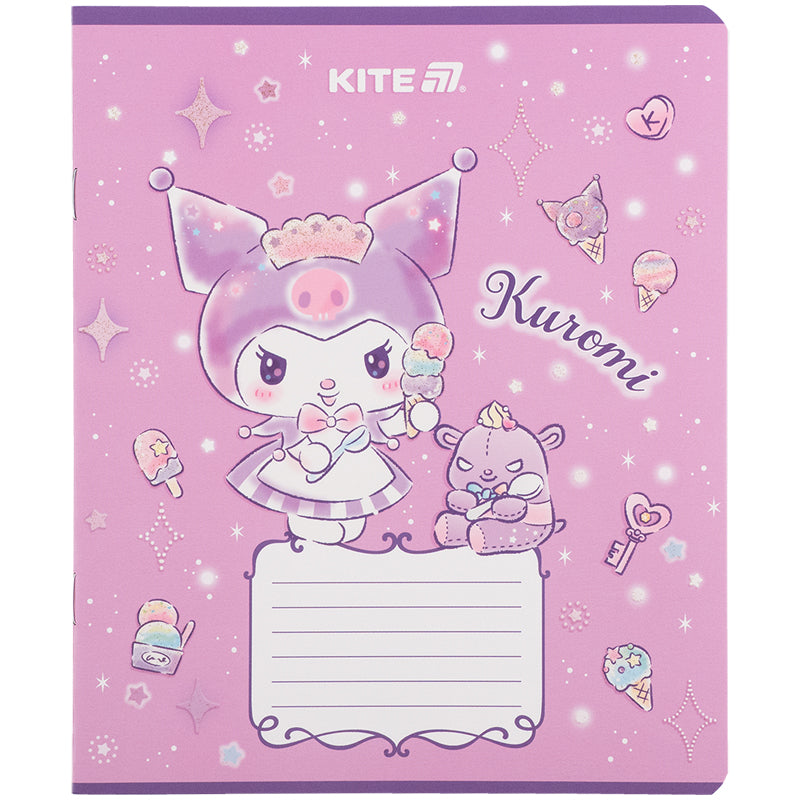 Тетрадь школьная Kite Kuromi HK25-232-3, 12 листов, клетка