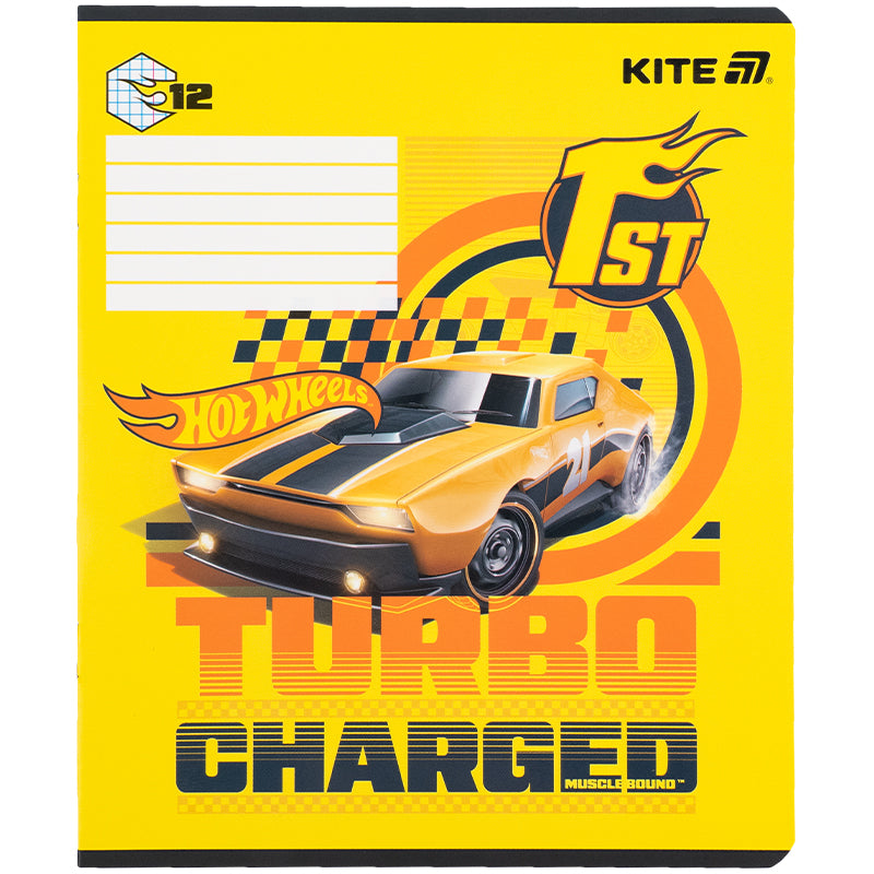 Зошит шкільний Kite Hot Wheels HW25-232-1, 12 аркушів, клітинка
