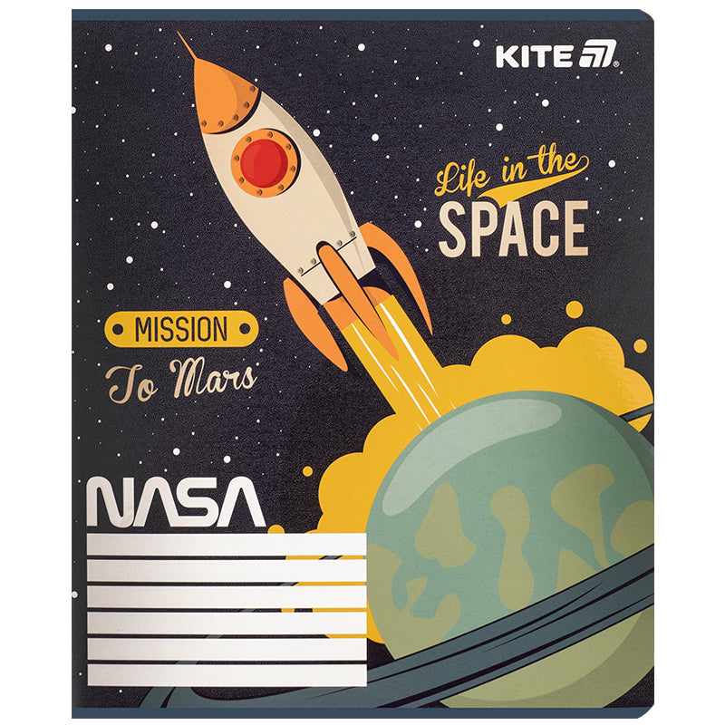 Зошит шкільний Kite NASA NS25-232, 12 аркушів, клітинка
