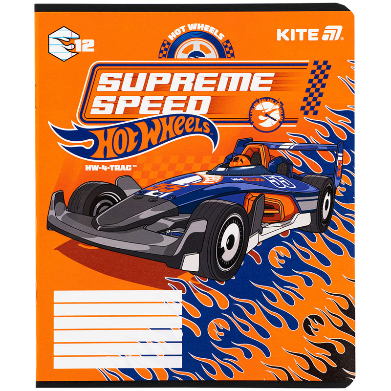 Зошит шкільний Kite Hot Wheels HW25-234, 12 аркушів, лінія