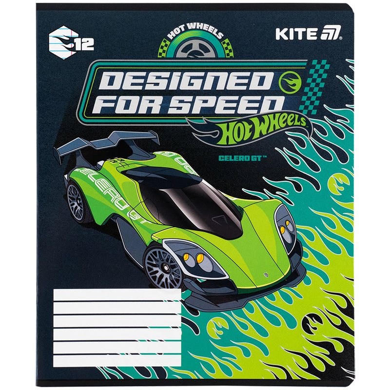 Зошит шкільний Kite Hot Wheels HW25-234, 12 аркушів, лінія