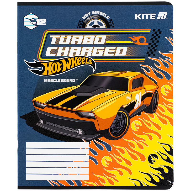 Зошит шкільний Kite Hot Wheels HW25-234, 12 аркушів, лінія