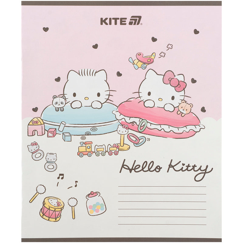 Тетрадь школьная Kite Hello Kitty HK25-235-1, 12 листов, косая линия