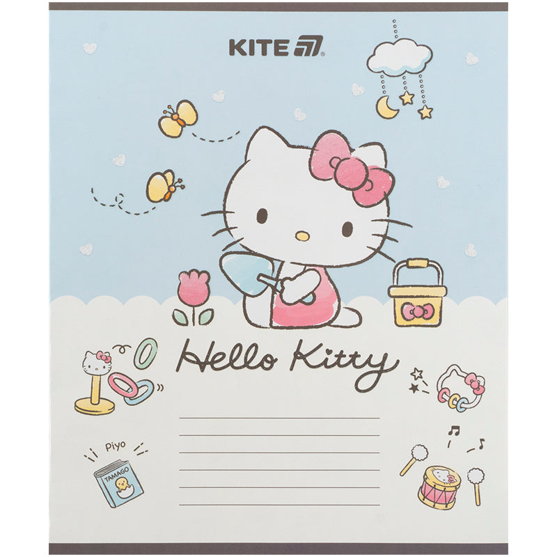 Тетрадь школьная Kite Hello Kitty HK25-235-1, 12 листов, косая линия