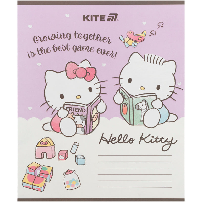 Тетрадь школьная Kite Hello Kitty HK25-235-1, 12 листов, косая линия
