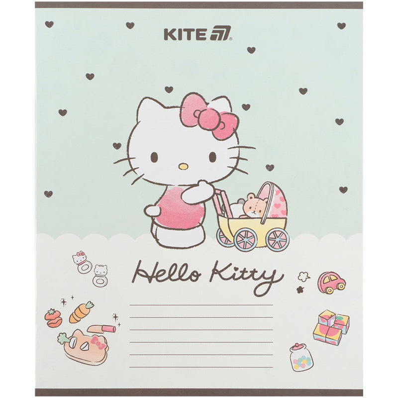 Тетрадь школьная Kite Hello Kitty HK25-235-1, 12 листов, косая линия