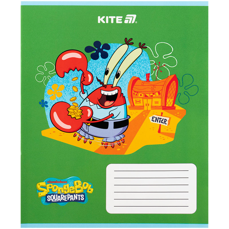 Зошит шкільний Kite SpongeBob SquarePants SB25-235, 12 аркушів, коса лінія