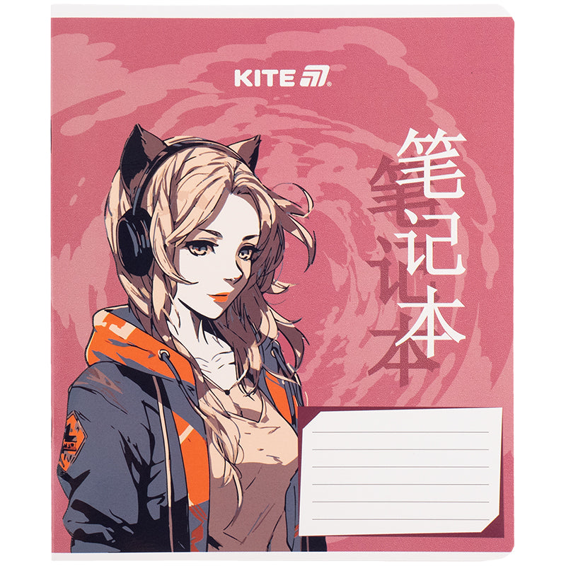 Зошит шкільний Kite Anime K25-236-1, 18 аркушів, клітинка