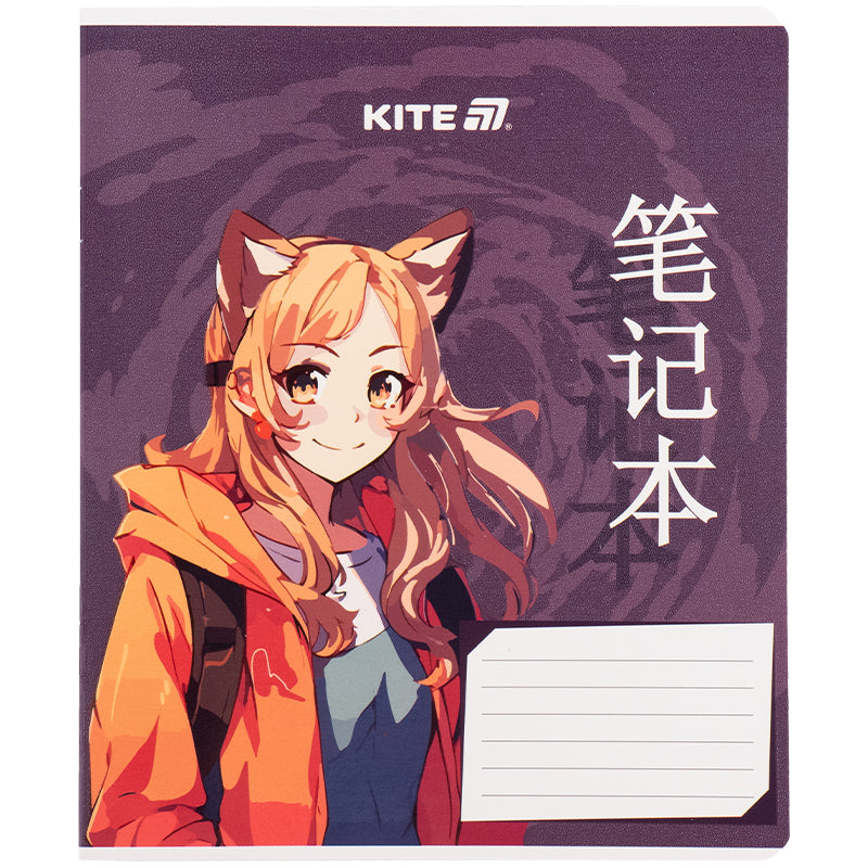 Зошит шкільний Kite Anime K25-236-1, 18 аркушів, клітинка