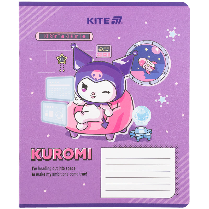 Тетрадь школьная Kite Kuromi HK25-236-1, 18 листов, клетка