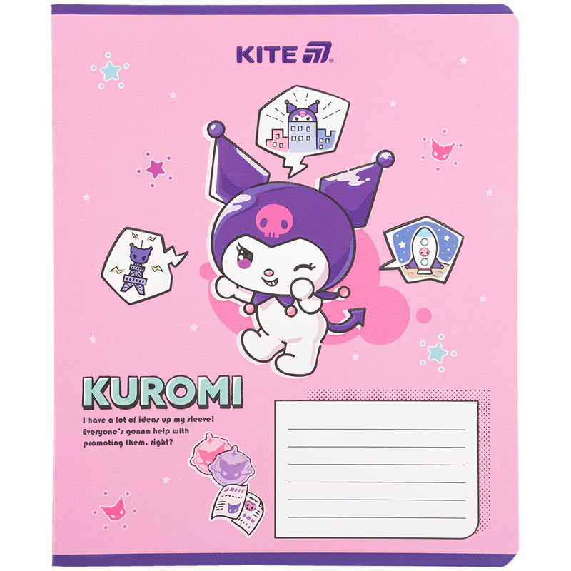 Тетрадь школьная Kite Kuromi HK25-236-1, 18 листов, клетка