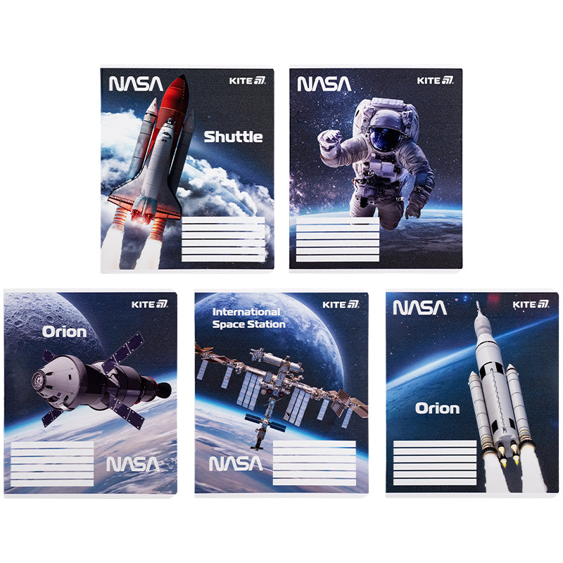Тетрадь школьная Kite NASA NS25-236, 18 листов, клетка