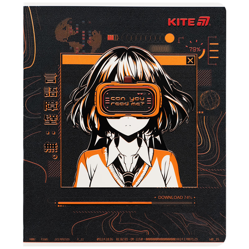 Зошит шкільний Kite Anime K25-238-1, 24 аркуші, клітинка