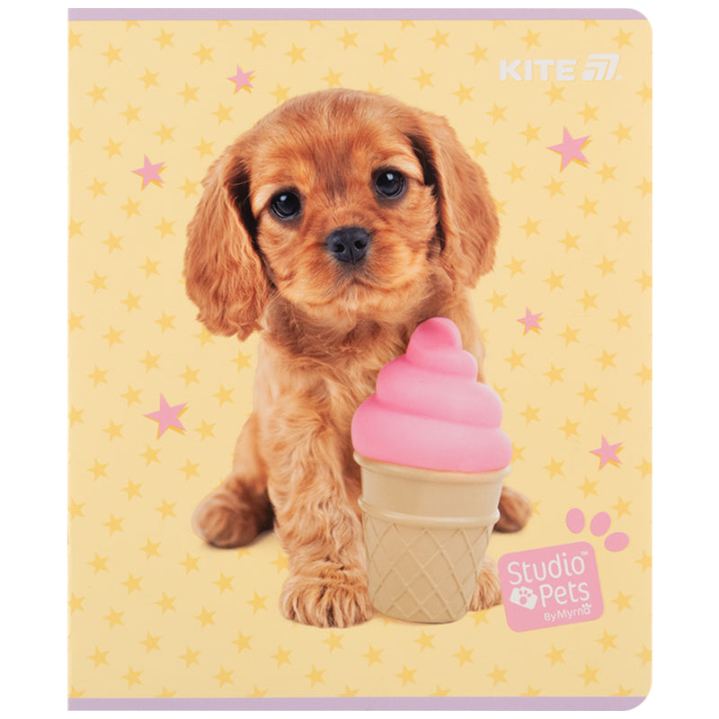 Тетрадь школьная Kite Studio Pets SP25-238, 24 листа, клетка