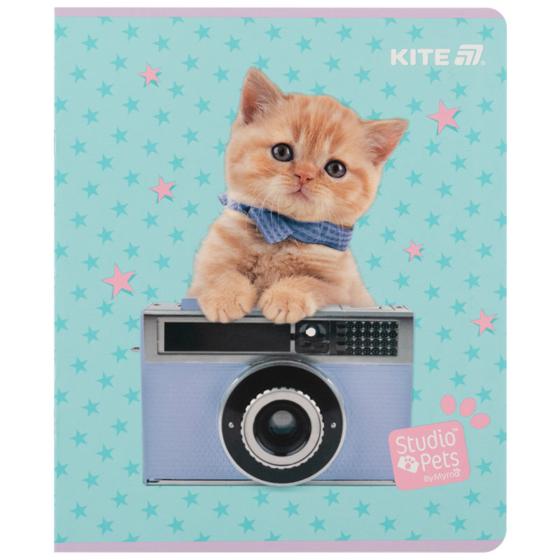 Тетрадь школьная Kite Studio Pets SP25-238, 24 листа, клетка