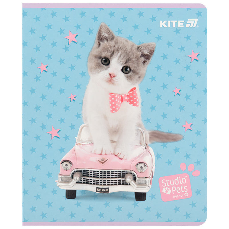 Тетрадь школьная Kite Studio Pets SP25-238, 24 листа, клетка