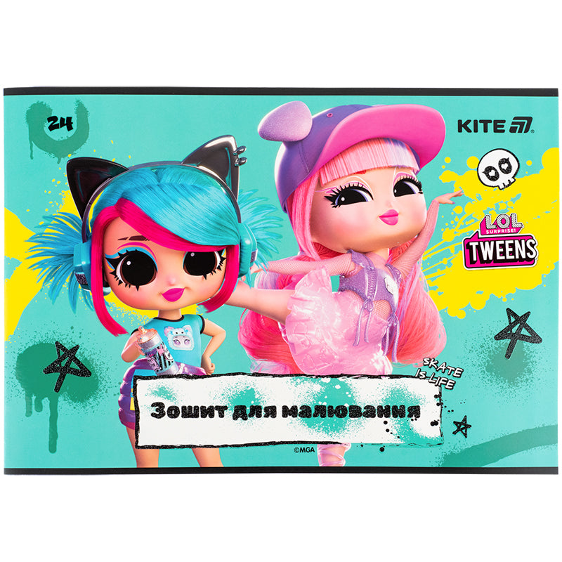Тетрадь для рисования Kite LOL LO25-242, 24 листа